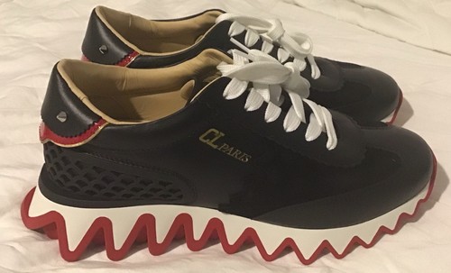 Christian Louboutin Loubishark Sneaker Size 39.5 Black /Red-Orig.$945