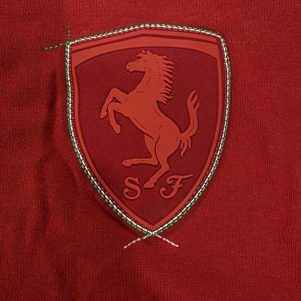 Suéter tejido suéter Ferrari x Puma Scuderia rojo cuello en V para hombre XL Foto 4 de 4