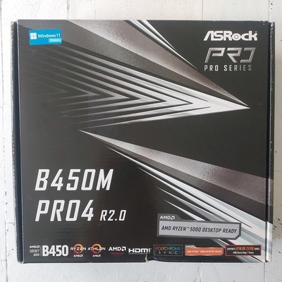 ASRock B450M PRO4 R2.0 AM4 Ryzen 5000 Micro ATX DDR4 Motherboard NEW SEALED