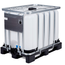 IBC-Container 600l NEU Kunststoffpalette 150mm Deckel Gefahrgut + Lebensmittel