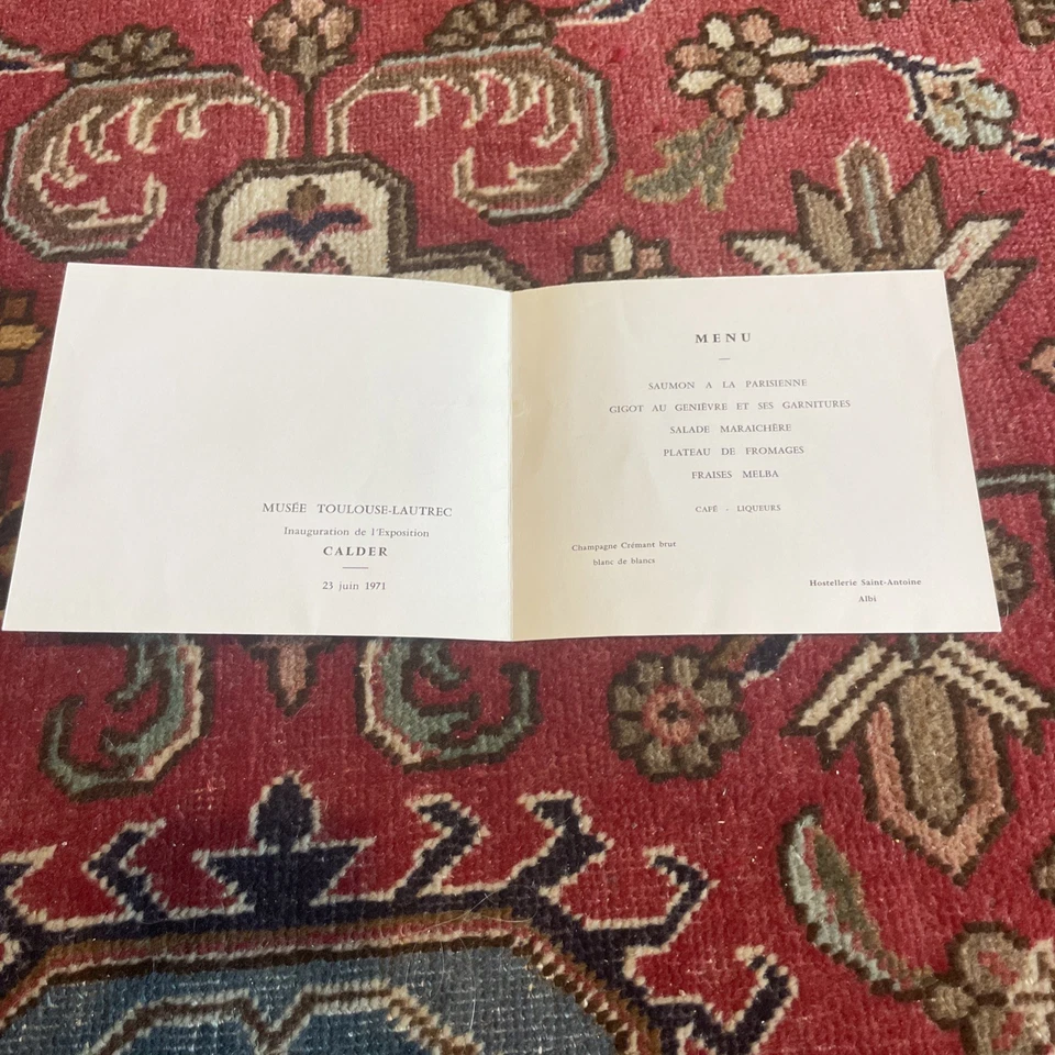 CALDER STABILE MENU Du Vernissage Exposition ALBI 1971 B État Rarissime ! - Photo 3/4