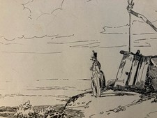 Beautiful ink drawing Napoleon Militaire Militaria 1842 Nicolas-Toussaint CHARLET?