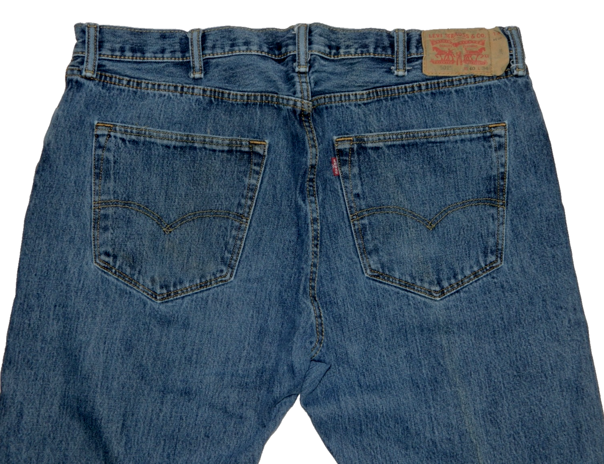 Men's Levi's 501 Jeans Original Button Fly Denim Tag 40x34