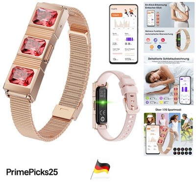 Smart-Armband für Damen Activity Tracker mit Herzfrequenz Blutsauerstoff Schl...