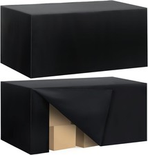 2 Pack Fitted Tablecloth 6ft Rectangle 72x30in Black Water Resistant Table Cover