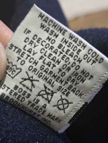 Vintage NOS Boss by IG Design XL Blue Fleece Embroidered Sweater Sweatshirt Y2K - Picture 12 of 20