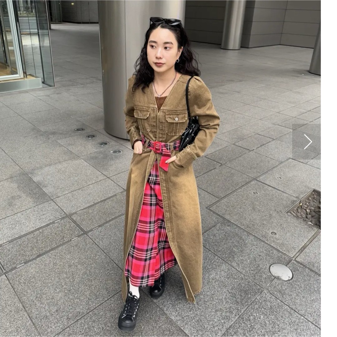 Adorable Back Ribbon Denim Dress Ameri - image 4