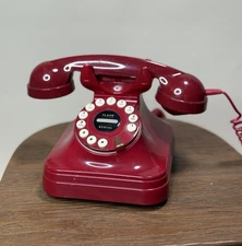 Pottery Barn Grand Phone Red Rotary Push Button Landline Telephone