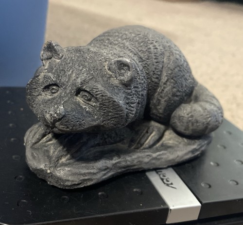 VINTAGE RACOON FIGURINE Cement Flaw