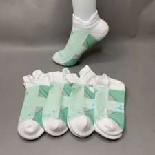 Bombas Women's Ankle Socks 4 Pair Pack White Mint Green Size S M L New
