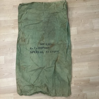 Rare Vintage Dupont Powder Bag Canvas Special Mixture Mining History Green 31x18