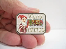 Dollhouse Merry Christmas Santa's Elf Miniature Sign Plaque 1:12 Scale