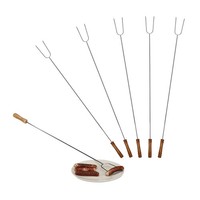 Grillspieß GrillspießE BBQ SpießE Rostfrei 6-Teilig Lagerfeuer SpießE 80 Cm