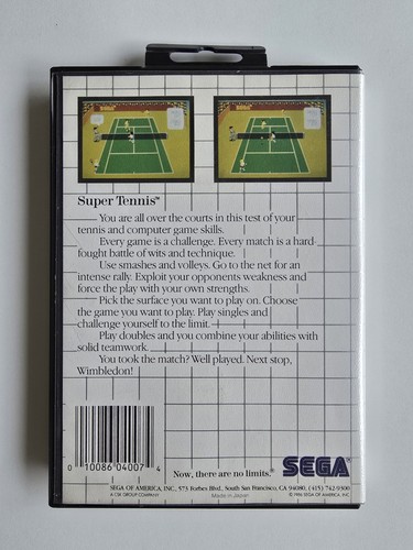 Super Tennis πΊπ² π©πͺ Sega Master System Card - Foto 3 di 17
