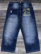 Vintage 96 North Baggy Y2K Blue Embroidered Jeans Jnco Style Size 36X31 Skater