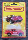Matchbox Porsche Turbo #3 RED  1980 Card Vintage Diecast Sealed