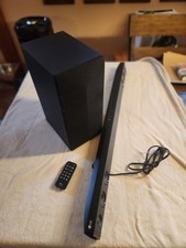 Gently Used LG SH3K Soundbar With Wireless Active Subwoofer SPH4B-W And Remote.