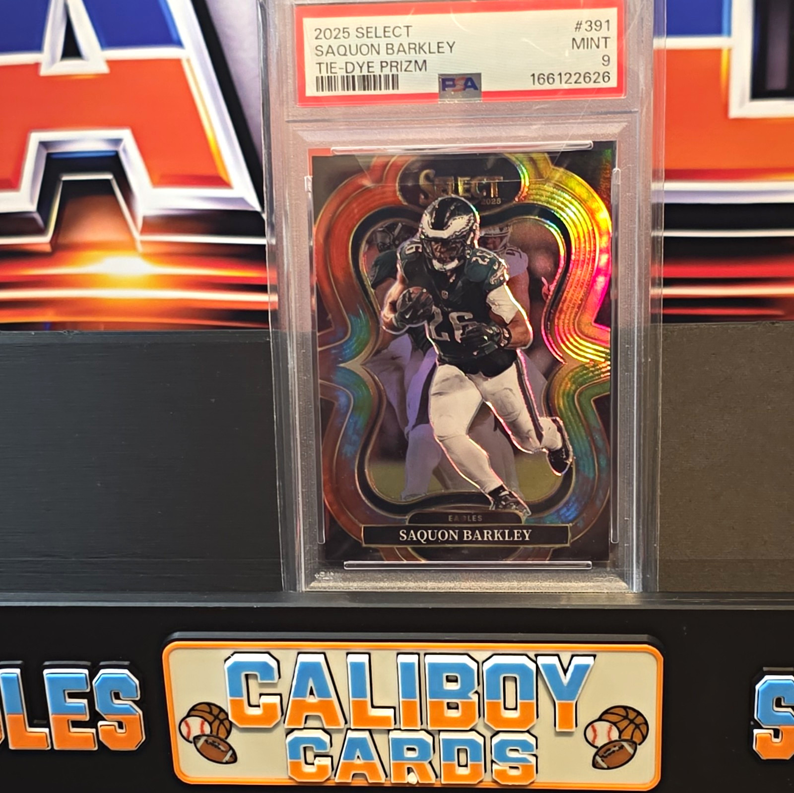 Panini 2025 Select Suite Level Saquon Barkley Eagles Tie-Dye Prizm #391 /25 view 1