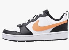 Size 5 Big Kid - Nike Kids Court Borough Low Shoe, White/Black/Total Orange