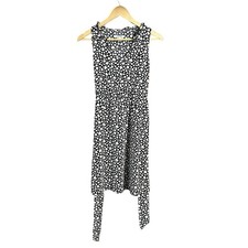 Old Navy Black Dress Womens Small Ruffle Tie Waist Hearts Silky Flowy Feminine