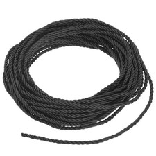 11 Yards Soft Twisted Rope Trim, 3mm Black Polyester Cord for DIY Craft