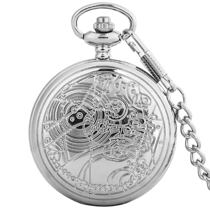 Vintage Quartz Pocket Watch Chain Doctor Who Round Case Men Women Christmas Gift - Image 4 of 4