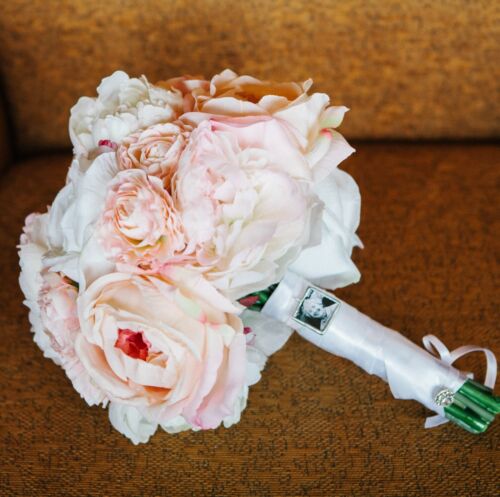 Colgante de memoria de fotos de vidrio personalizado ramo de boda dije conmemorativo personalizado - Imagen 4 de 12