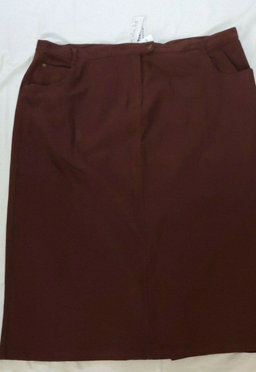 "Women SUPER PLUS Simply stretch skirts size 46 brown denim 52\" waist NWT vintage"