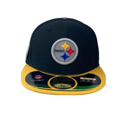 Pittsburgh Steelers black hat New Era 59Fifty Fitted Cap size 3/8