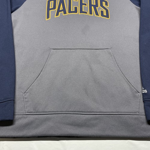 Adidas Indiana Pacers Hoodie Men’s Large NBA Basketball Gray Blue Pullover Logo - Picture 5 of 11