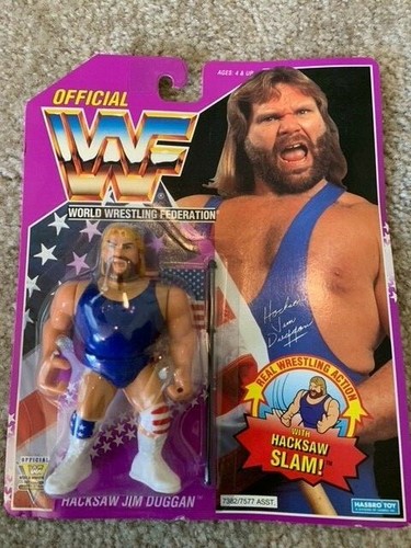 WWF Hasbro Hacksaw Jim Duggan 1994 Purple Card Ser...