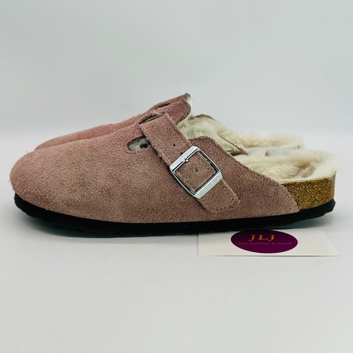 Birkenstock Women's Boston Shearling Pink Suede Comfort Clogs Size 38 EU/ 7 US - Picture 5 of 14