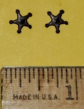 Pair of BROWN Sheriff Badge Stars Marx Johnny West Garrett Cobra Marshal