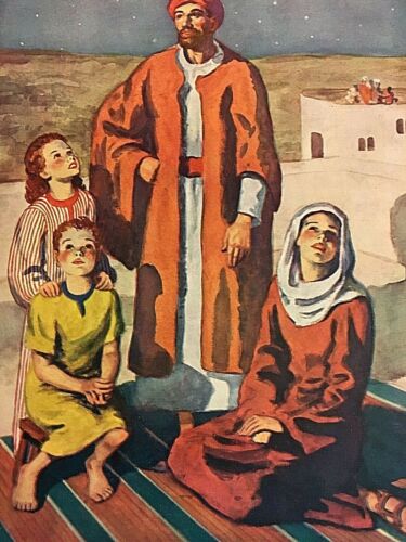Église chrétienne religieuse impression art couleur années 1960 15 x 11 « Les cieux » Ryan - Photo 1 sur 4
