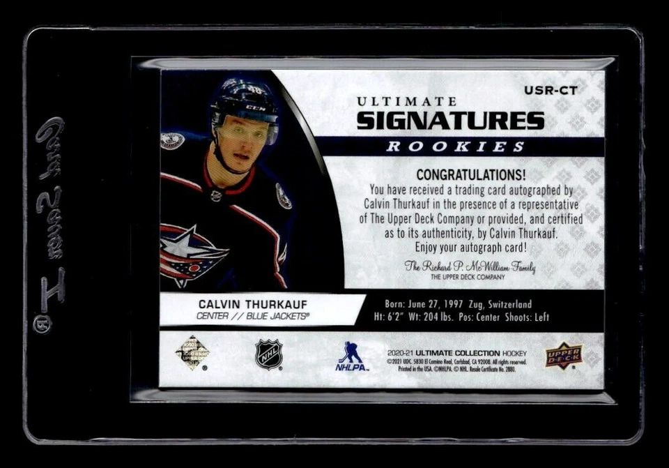 CALVIN THURKAUF 2020-21 ULTIMATE COLLECTION ROOKIES ULTIMATE SIGNATURES AUTO - Image 2 of 2