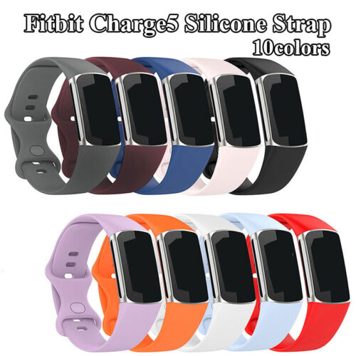 For Fitbit Charge 5 Replacement Silicone Wristband Watch Sports Band Watch Strap - Afbeelding 1 van 21