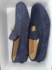 NEW Versace Medusa Driver Loafer Sz 12/ 45 Navy Blue