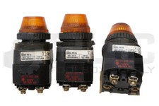 LOT OF 3 ALLEN BRADLEY 800H-PR16 /F PILOT LIGHT AMBER W/ 40171-002-01 COIL