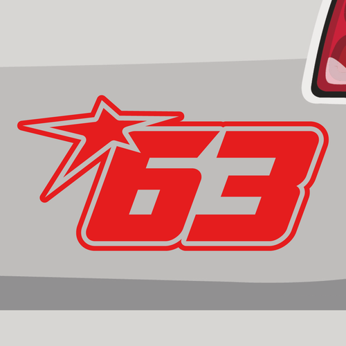 Aufkleber Startnummer 63 Race Number Sticker Kleber Auto Motorrad Fahrrad Decal - Bild 24 von 25
