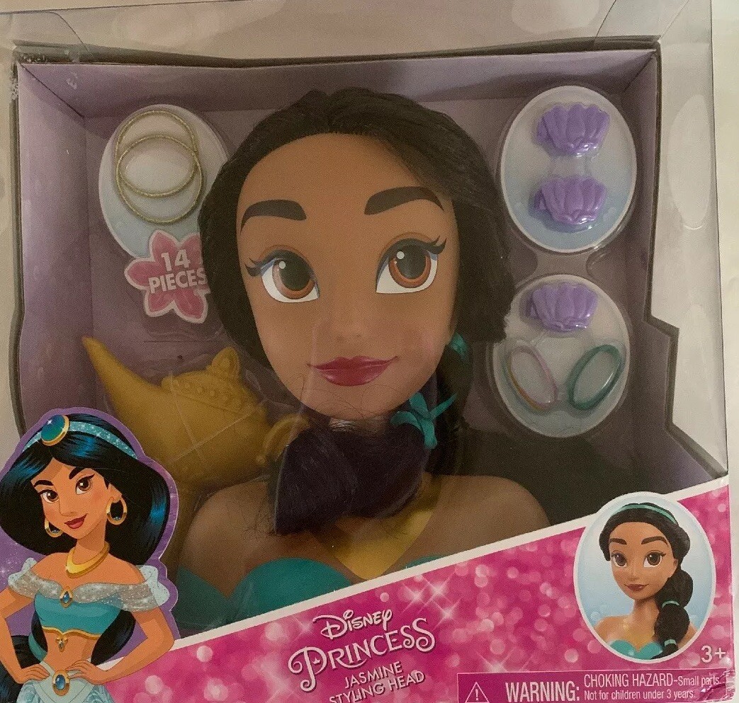 Just Play Disney Princesses Jasmine Styling Head New 14 Pcs Many Hair  Styles