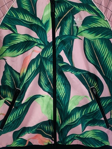 Chaqueta de Pista Adidas Para Mujer S Pequeña Granja Rio SST Tropical Hoja de Palma Rosa Cremallera Completa - Imagen 5 de 20