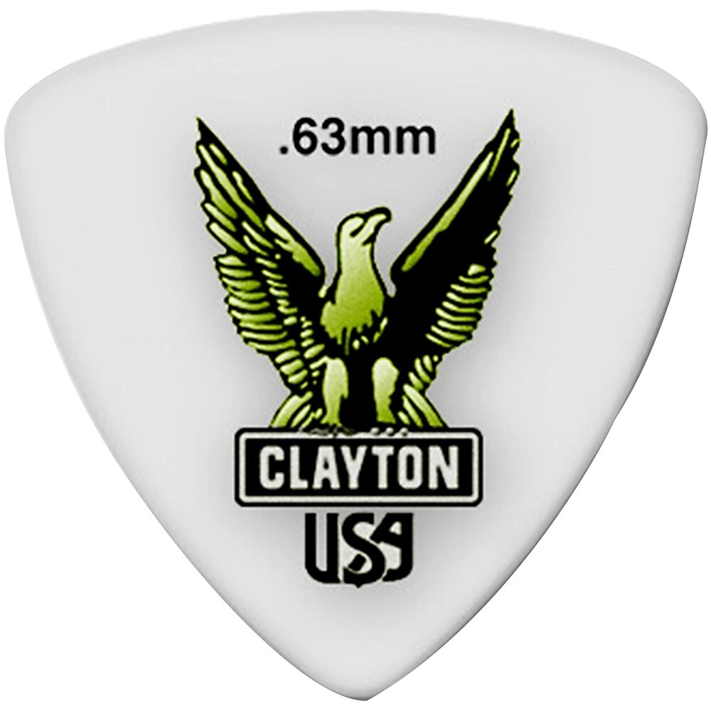Гитарные медиаторы Clayton Acetal с закругленными треугольными краями диаметром 63 мм, 1 дюжина