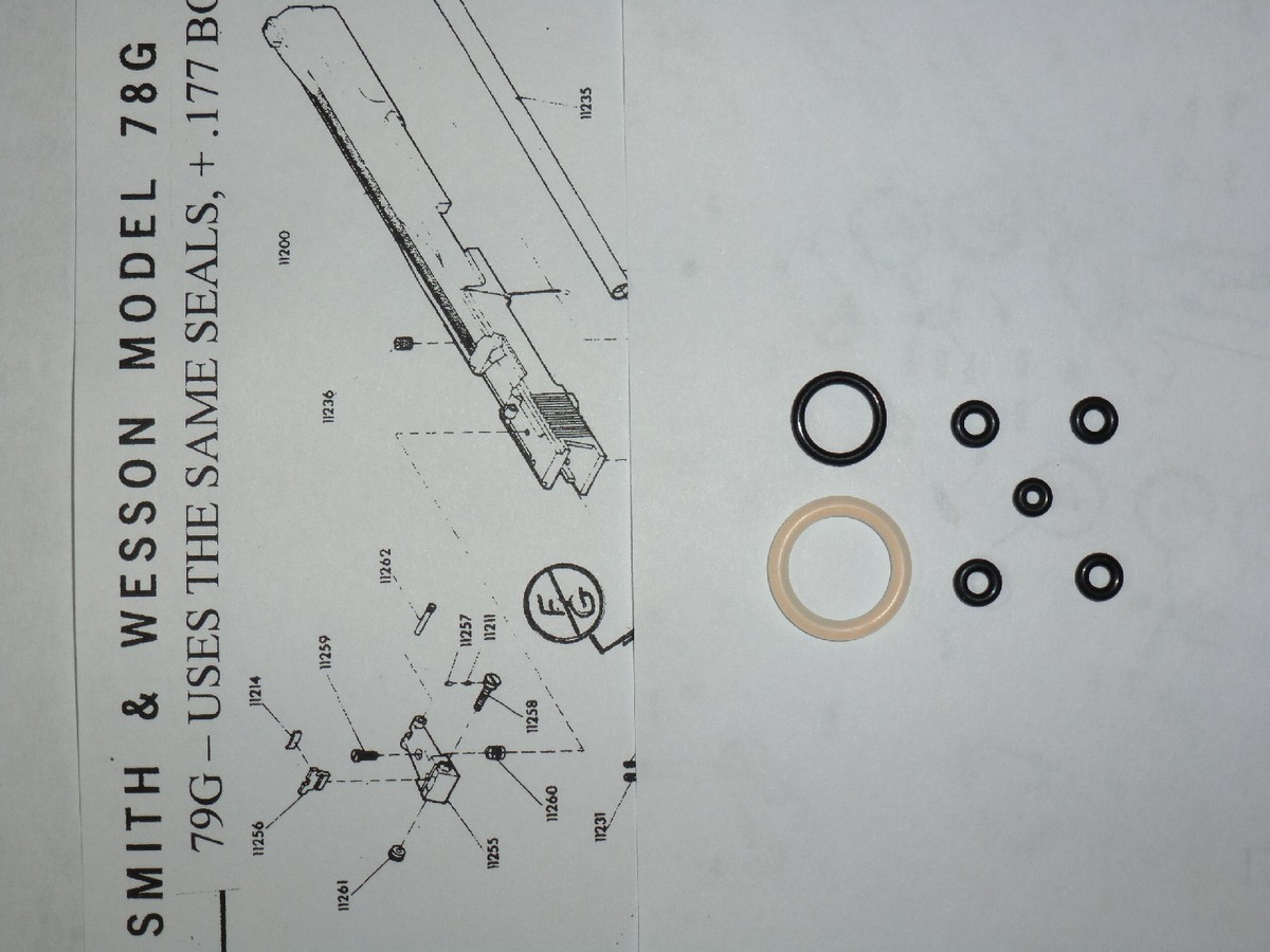 Exploded View Diagram Smith & Wesson 78G 79G TWO O-Ring Seal Kits