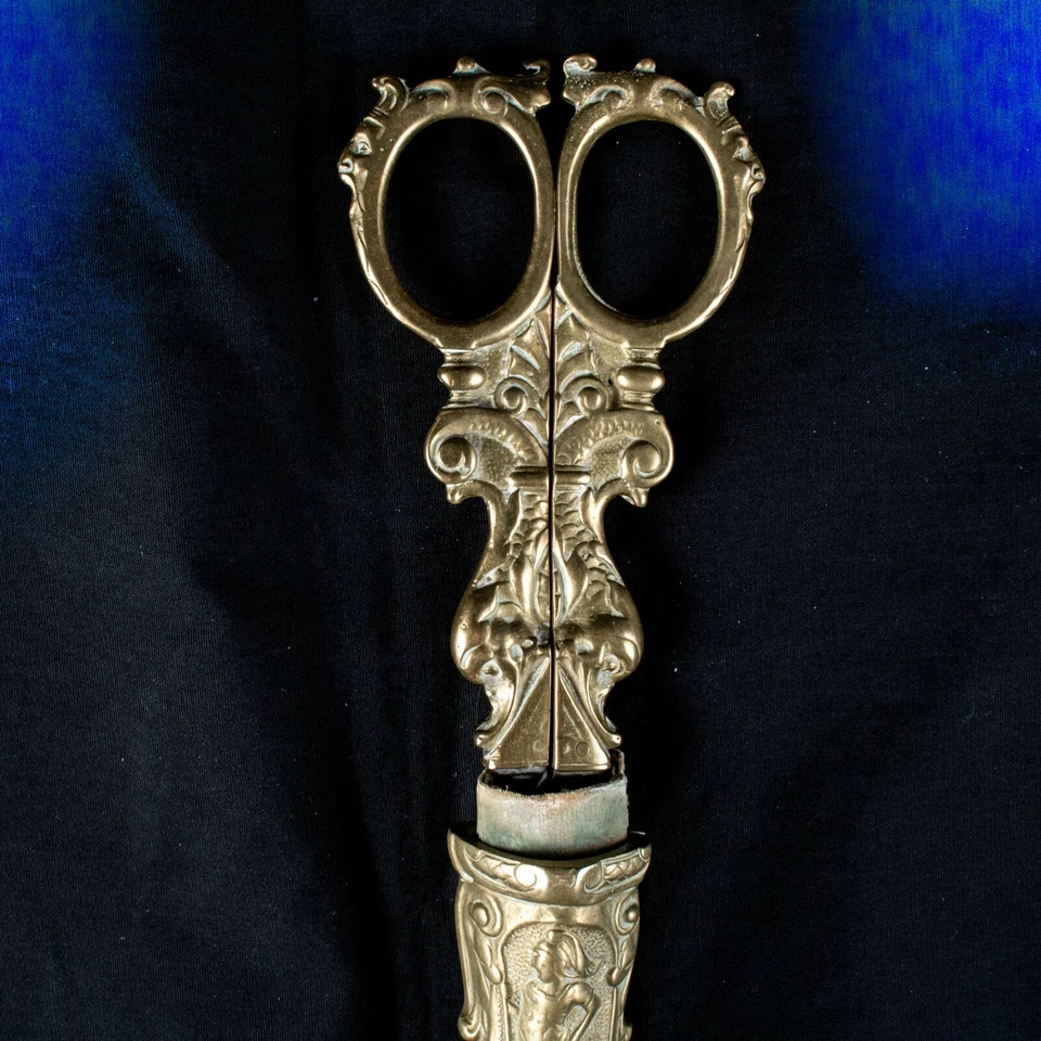 Grandpa Brass Gold Tone Figurine Antique Brass Scissors Cap Size 11.25"L x 3.5"W - Image 3 of 4