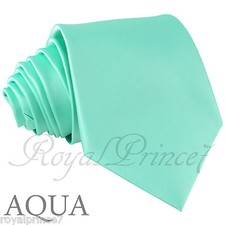 New Men's Solid Microfiber Formal Self tie Neck tie Wedding Prom Aqua marine