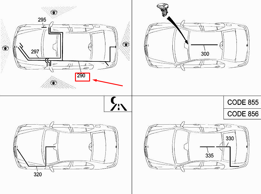 MERCEDES-BENZ S W222 Rear-View Camera Wiring Harness A2225403521