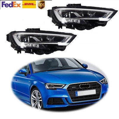 For Audi A3 8V S3 RS3 2017-2020 LED DRL Headlight Assembly Start up Animation