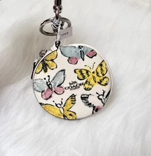 NWT Coach Circular Coin Pouch With Butterfly Print CAO48