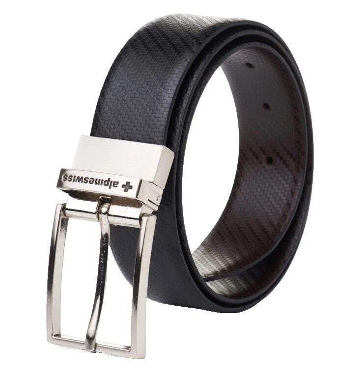 Cinturones de Cuero Marrón Alpine Swiss para hombres