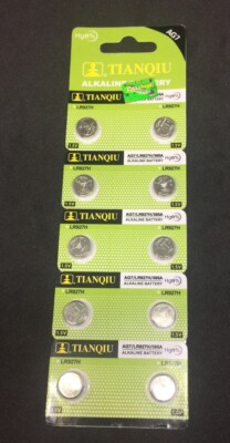 10 Pack AG7 LR57 395 LR927 SR57 1.5V TIANQIU COIN BATTERY exp2028 USA FREE SHIP